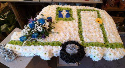 Caravan - At Flower Power we are delighted to offer this caravan funeral tribute in your choice of colours